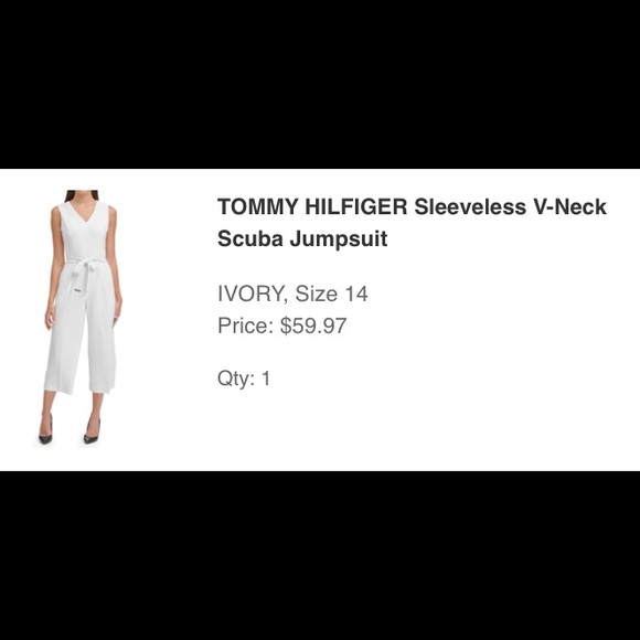 Tommy Hilfiger size 14 ivory jumpsuit - Picture 1 of 2